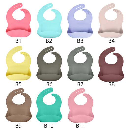 3-Piece Silicone Baby Feeding Set – Waterproof Bib, Suction Bowl & Utensil