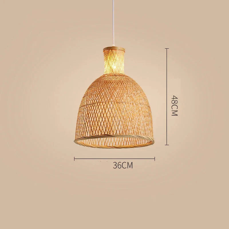 Handcrafted Open-Weave Rattan Pendant Light