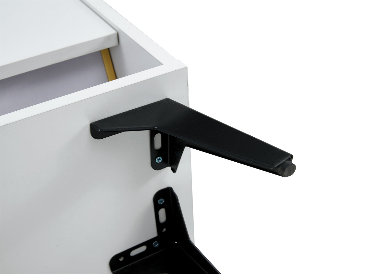 Modern White Shoe Cabinet with Metal Legs — Slim Profile Storage Shelves