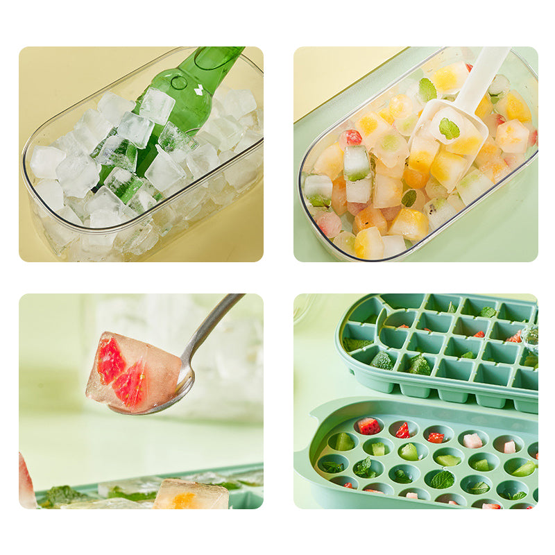 Silicone Ice Cube Tray – Large Capacity Ice Storage Box