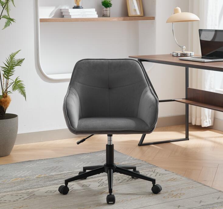 Velvet Office Desk Chair, Modern Home Desk Chair with Wheels
