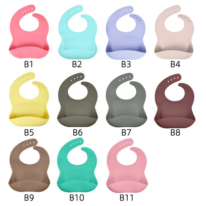 3-Piece Silicone Baby Feeding Set – Waterproof Bib, Suction Bowl & Utensil