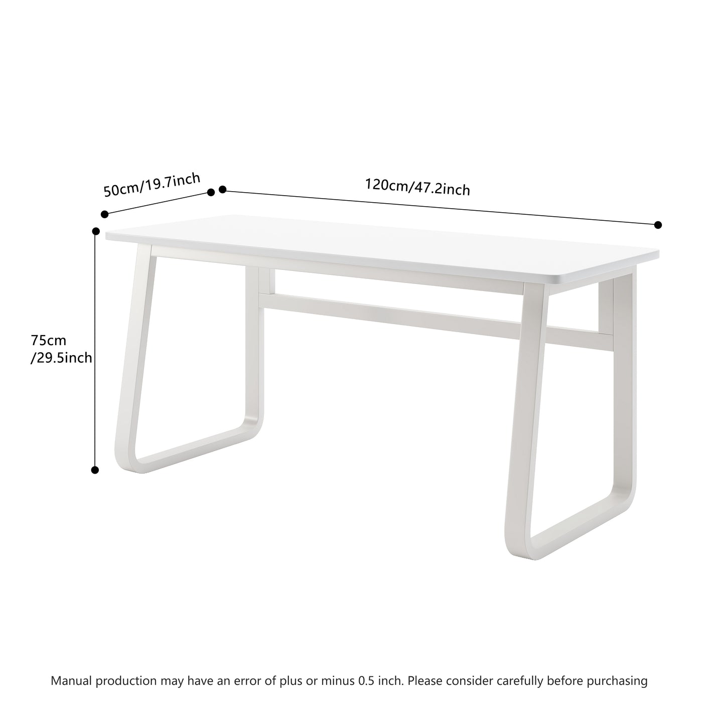 47.2" Modern White Computer & Gaming Desk