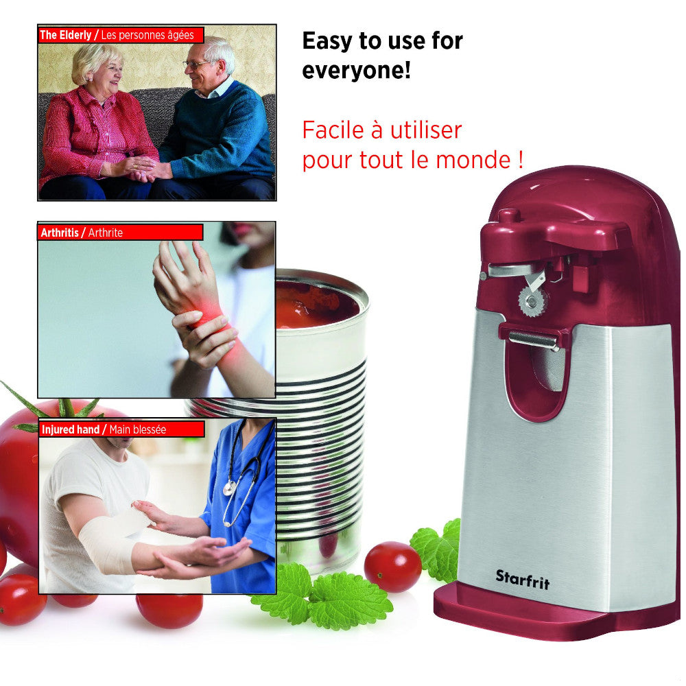 3-in-1 Automatic Electric Can Opener — Hands-Free Opening, Sharpening & More