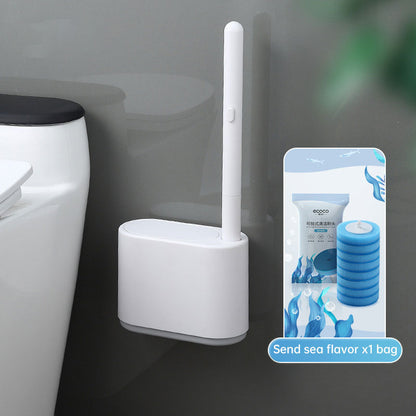 Wall-Mounted Toilet Brush with Automatic Lid & Cleaning Solution