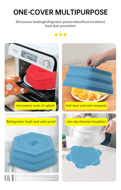 Collapsible Silicone Microwave Food Cover – Splatter Guard & Plate Lid