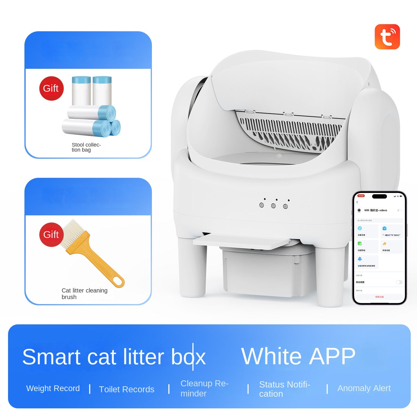 Smart Automatic Open-Top Self-Cleaning Cat Litter Box