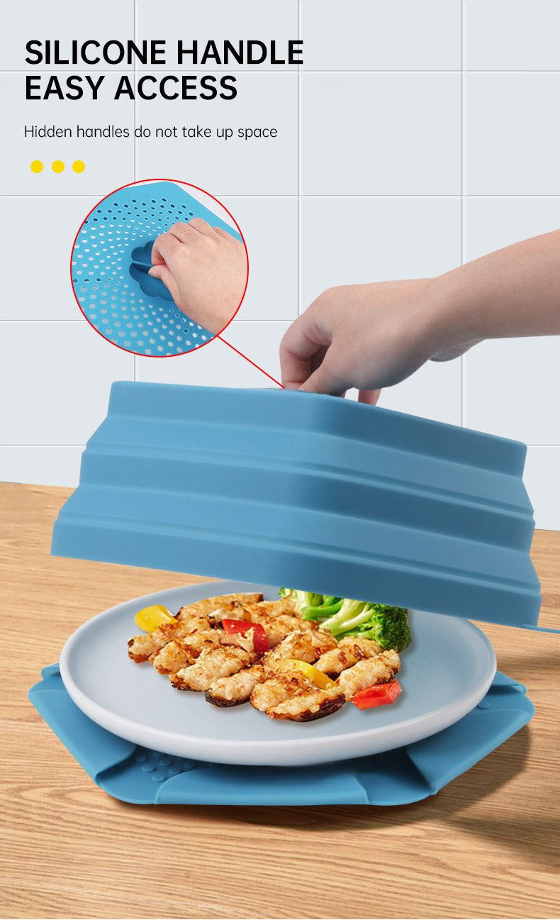 Collapsible Silicone Microwave Food Cover – Splatter Guard & Plate Lid