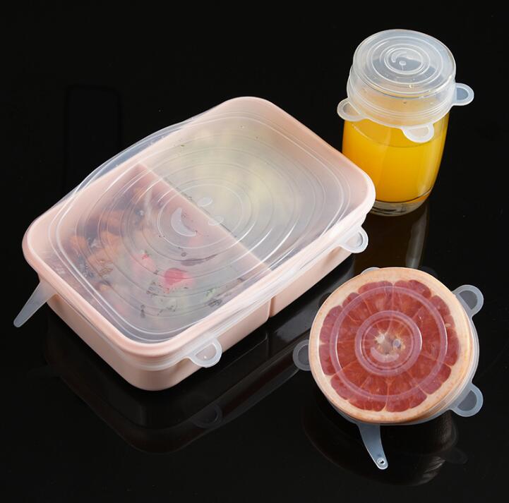 6-Piece Stretch Silicone Food Covers – Reusable Airtight Lids