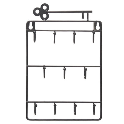 Modern Creative Iron Wall-Mounted Key & Coat Holder — 11-Hook Decorative Organizer