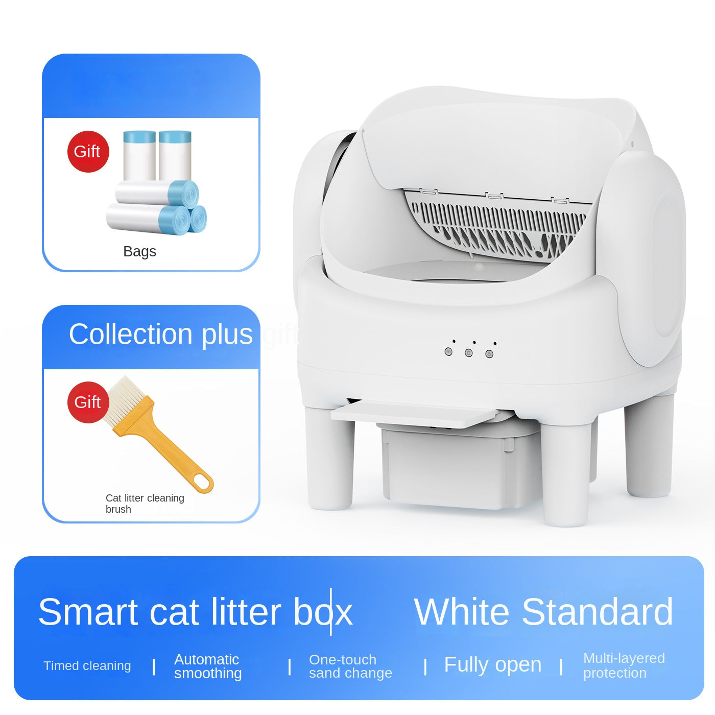 Smart Automatic Open-Top Self-Cleaning Cat Litter Box