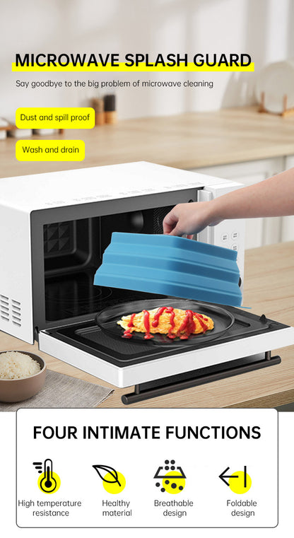 Collapsible Silicone Microwave Food Cover – Splatter Guard & Plate Lid
