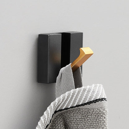 Folding Towel Hanger & Wall Hook (Black Gold) — Versatile Space-Saving Organization