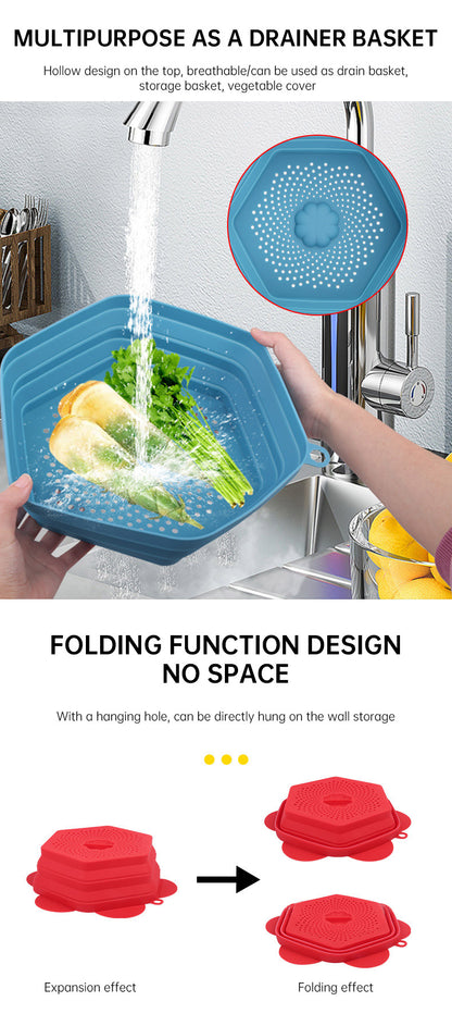 Collapsible Silicone Microwave Food Cover – Splatter Guard & Plate Lid