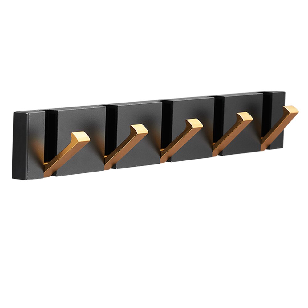 Folding Towel Hanger & Wall Hook (Black Gold) — Versatile Space-Saving Organization