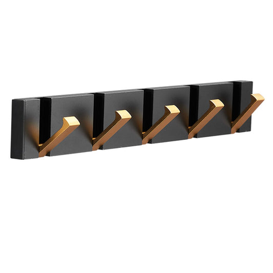Folding Towel Hanger & Wall Hook (Black Gold) — Versatile Space-Saving Organization