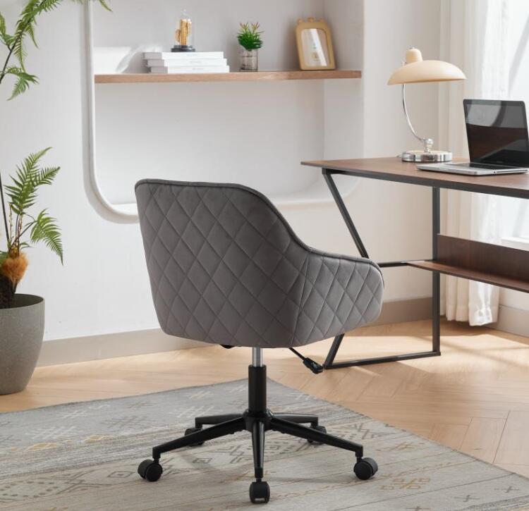 Velvet Office Desk Chair, Modern Home Desk Chair with Wheels