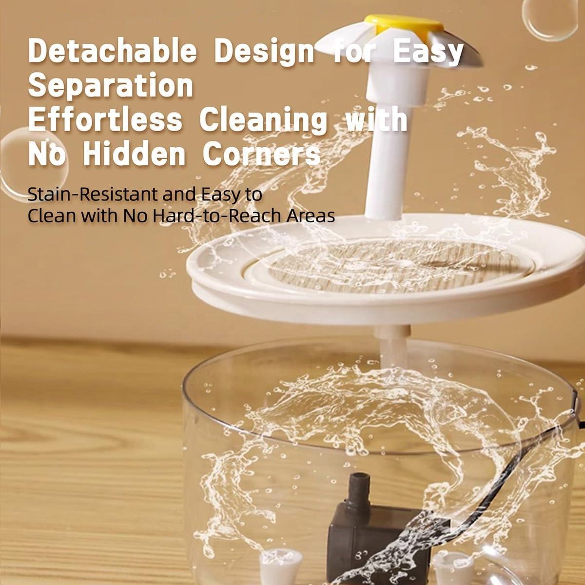 Flower Automatic Pet Water Fountain – Ultra-Quiet & Hydrating Filtered Dispenser