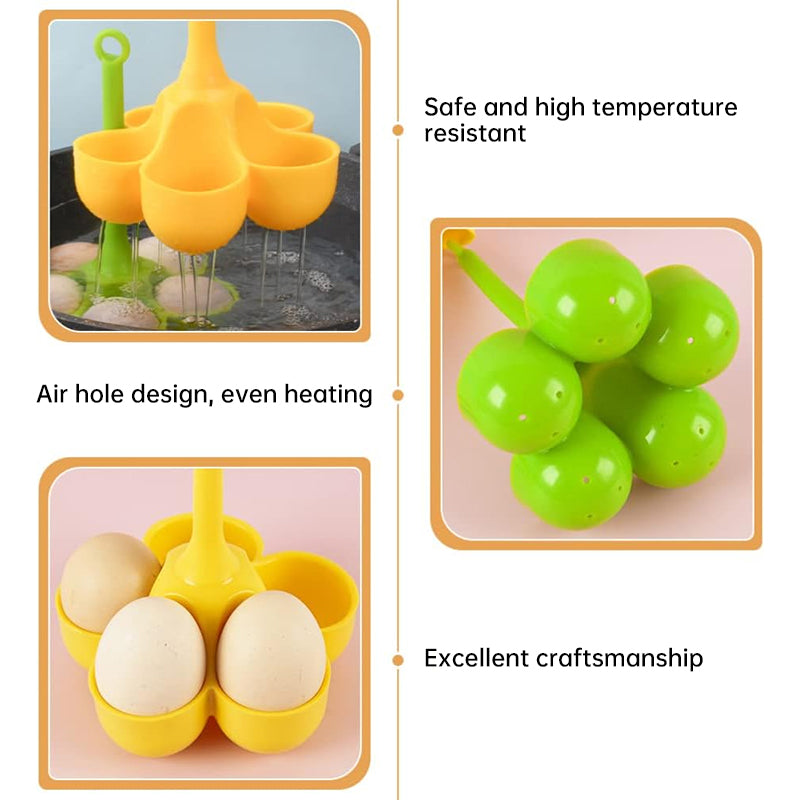 5-Hole Silicone Egg Boiler & Steamer Tray with Drain Holes