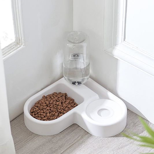 Automatic Water & Food Pet Bowl – Splash-Proof & Corner-Fitting