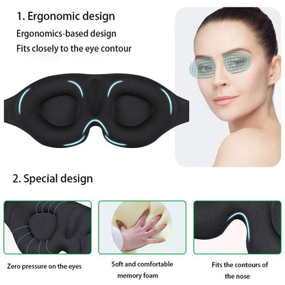3D Memory Foam Sleep Eye Mask – Total Blackout & Slow-Rebound Comfort