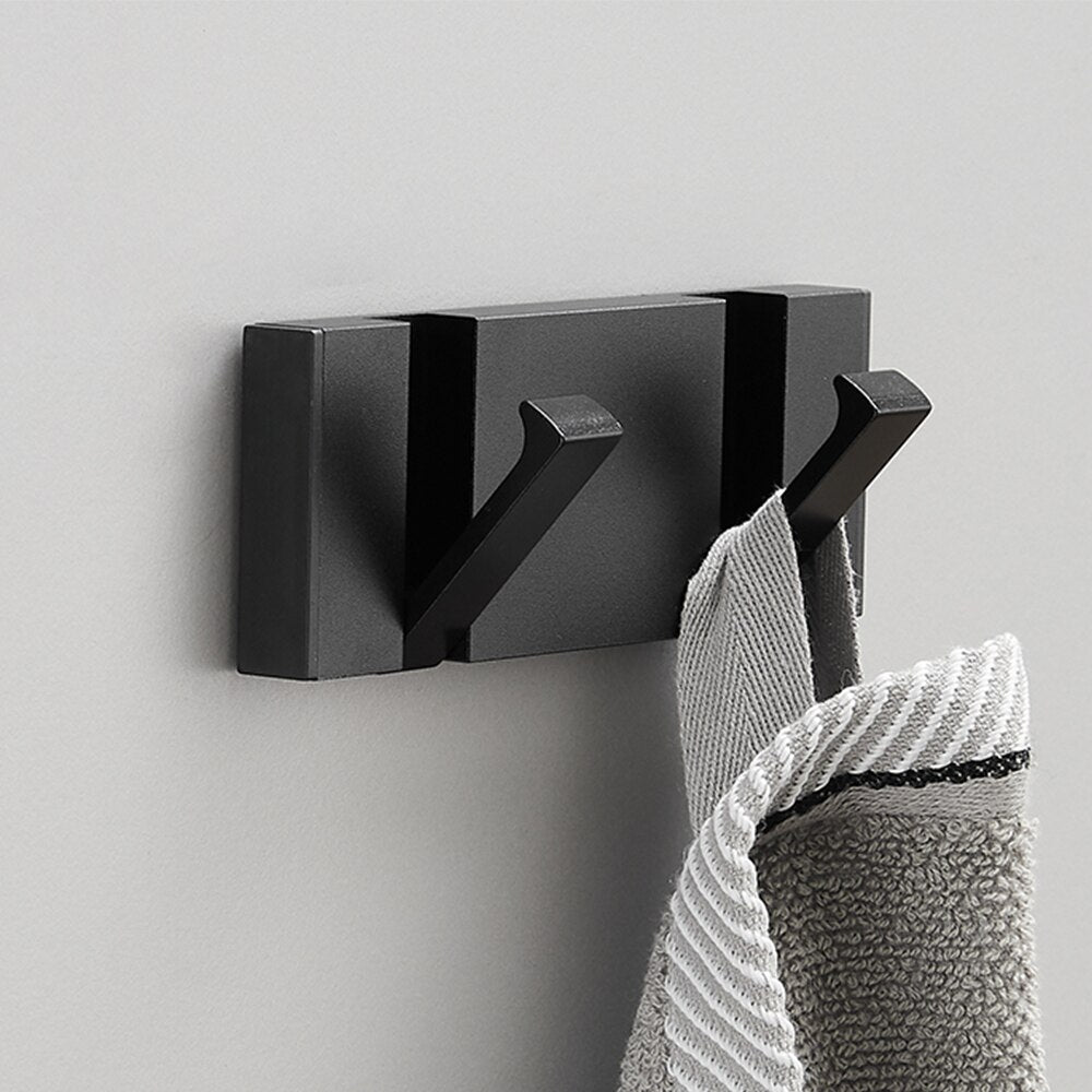 Folding Towel Hanger & Wall Hook (Black Gold) — Versatile Space-Saving Organization