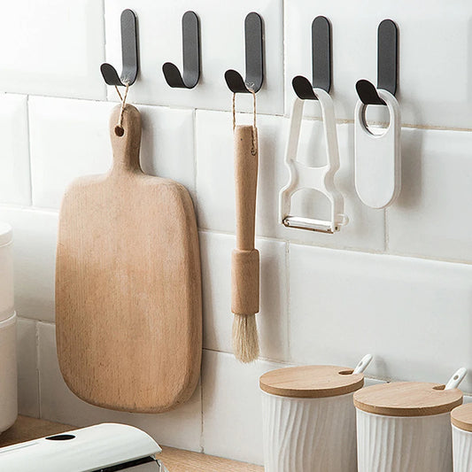 12-Pack Heavy-Duty Matte Black Adhesive Wall Hooks — No-Drill, 40Lbs Capacity