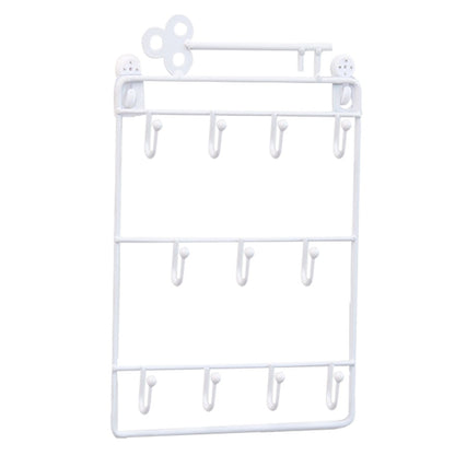 Modern Creative Iron Wall-Mounted Key & Coat Holder — 11-Hook Decorative Organizer