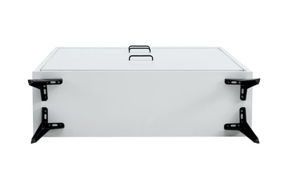 Modern White Shoe Cabinet with Metal Legs — Slim Profile Storage Shelves