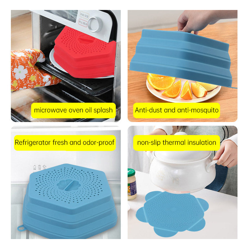 Collapsible Silicone Microwave Food Cover – Splatter Guard & Plate Lid