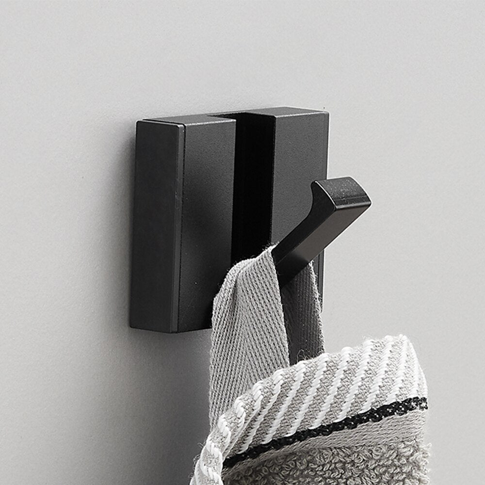 Folding Towel Hanger & Wall Hook (Black Gold) — Versatile Space-Saving Organization
