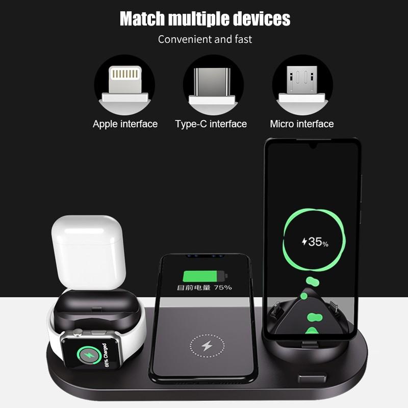 3-in-1 Wireless Charging Station – Phone, Watch & Earbuds Charger