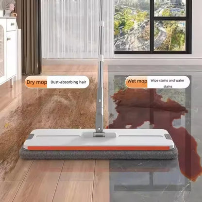 Hands-Free Mop & Bucket Set with 8 Microfiber Pads