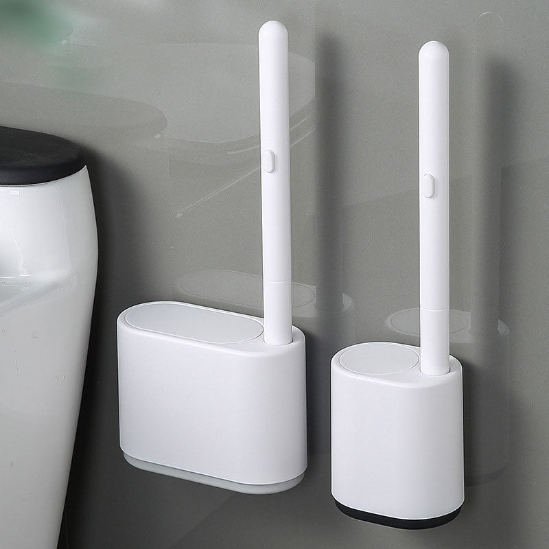 Wall-Mounted Toilet Brush with Automatic Lid & Cleaning Solution
