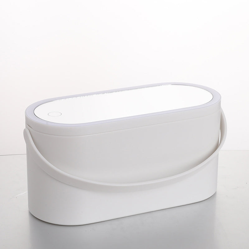 Portable LED Makeup Mirror with Organizer Box