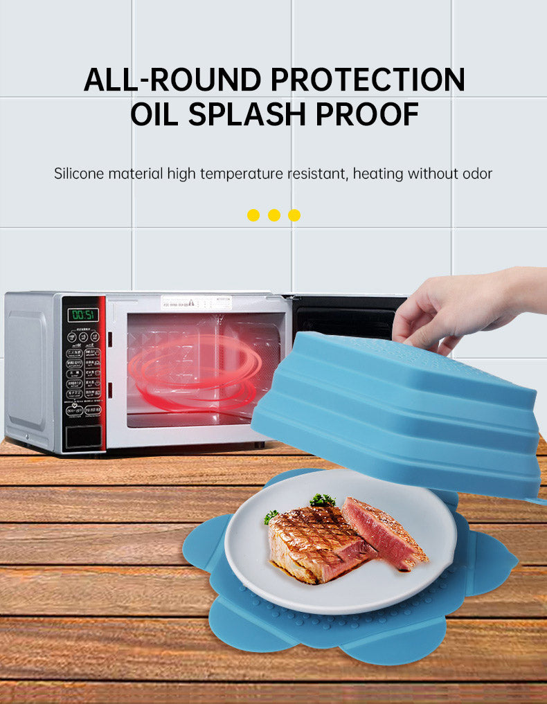 Collapsible Silicone Microwave Food Cover – Splatter Guard & Plate Lid
