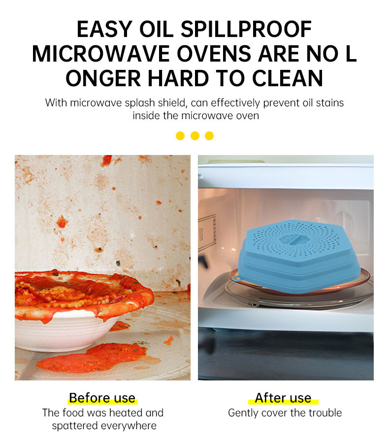 Collapsible Silicone Microwave Food Cover – Splatter Guard & Plate Lid
