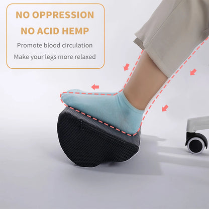Ergonomic Under-Desk Footrest Cushion - Portable Memory Foam Leg & Foot Support