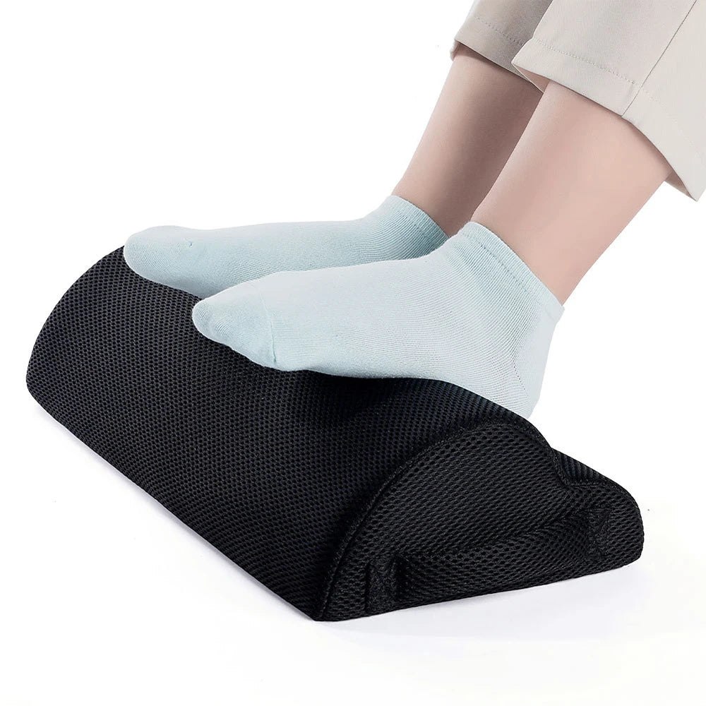 Ergonomic Under-Desk Footrest Cushion - Portable Memory Foam Leg & Foot Support