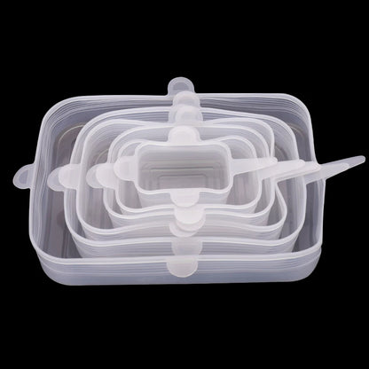 6-Piece Stretch Silicone Food Covers – Reusable Airtight Lids