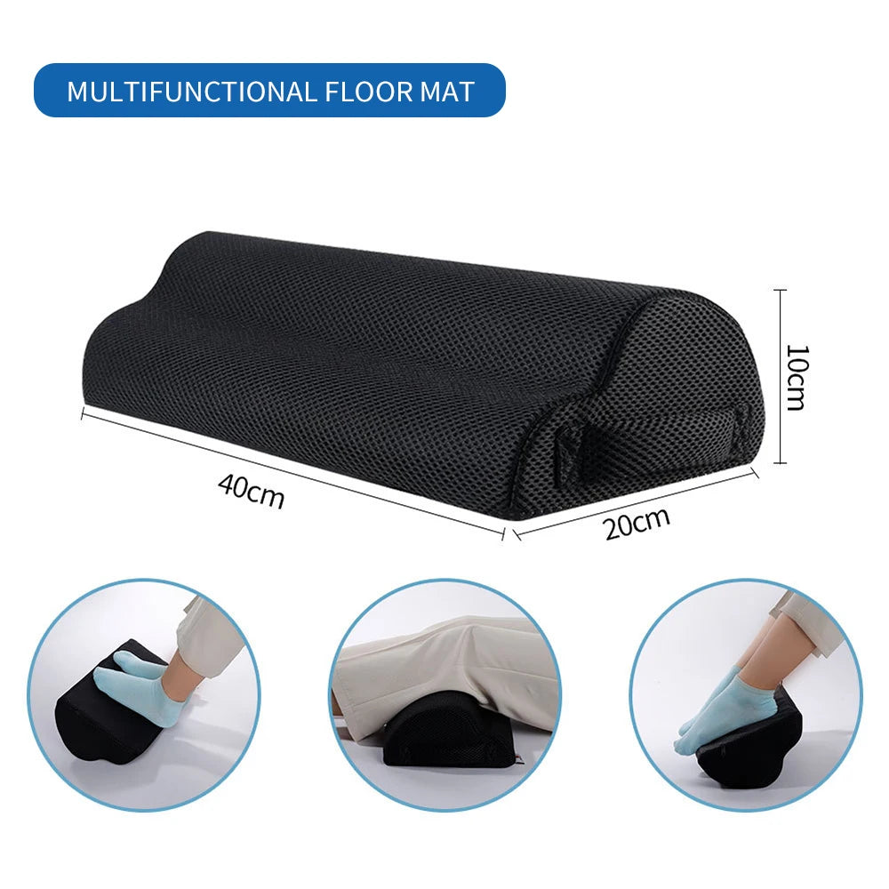 Ergonomic Under-Desk Footrest Cushion - Portable Memory Foam Leg & Foot Support