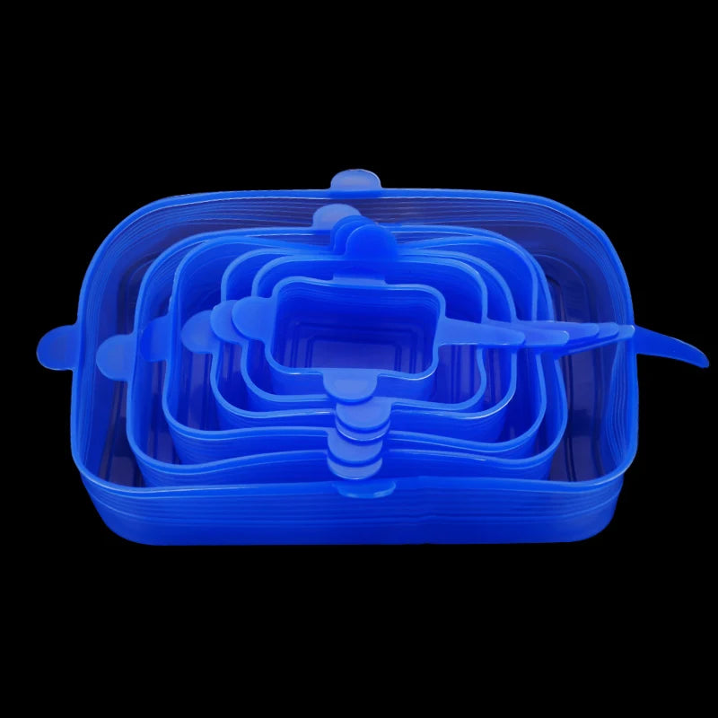 6-Piece Stretch Silicone Food Covers – Reusable Airtight Lids