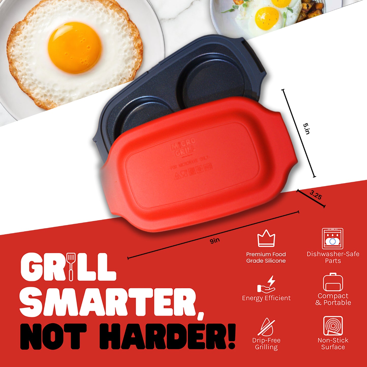 Micro Grill Egg Mate Microwave 2-Egg Cooker