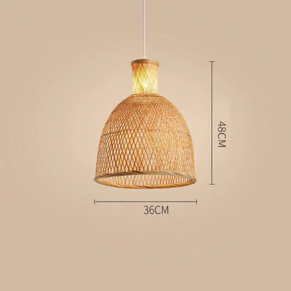 Handcrafted Open-Weave Rattan Pendant Light