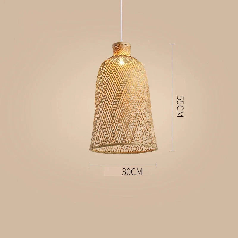 Handcrafted Open-Weave Rattan Pendant Light