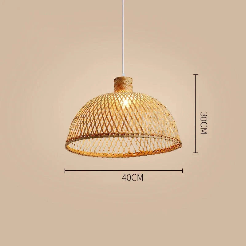 Handcrafted Open-Weave Rattan Pendant Light