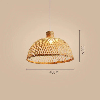Handcrafted Open-Weave Rattan Pendant Light