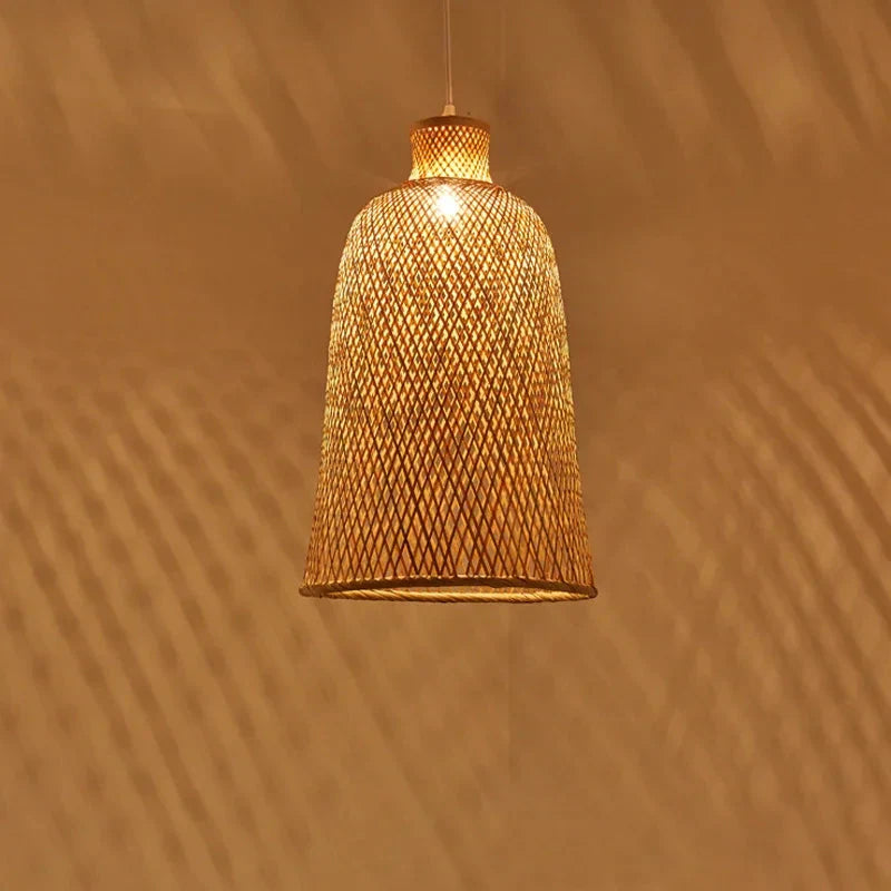 Handcrafted Open-Weave Rattan Pendant Light