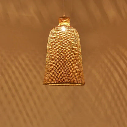 Handcrafted Open-Weave Rattan Pendant Light