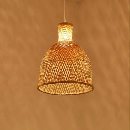 Handcrafted Open-Weave Rattan Pendant Light